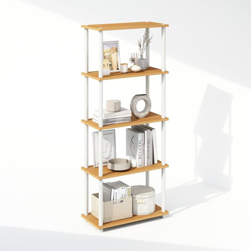 Turn-N-Tube 5-Tier Multipurpose Compact Display Rack, Shelving Unit, Bookcase