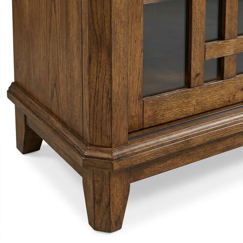 Liberty Furniture Rubberwood Solid Wood Mission-Style Buffet Cabinet with Drawers and Tray, Brown image number 6