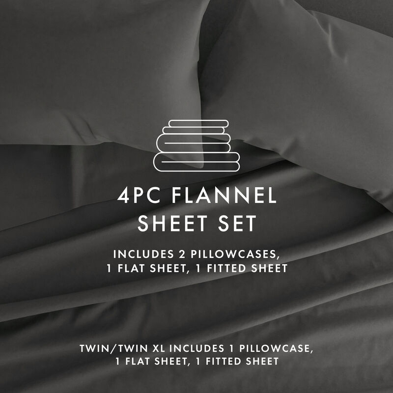 Soft Flannel Essentials 100% Cotton Bed Sheet Set image number 5