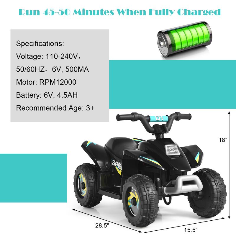 Kids 6V Electric ATV 4 Wheel Ride On Toy for Outdoor Play image number 2