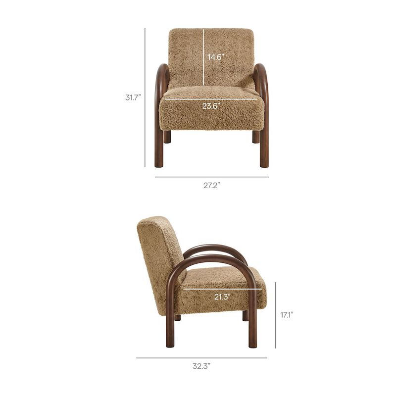 Lunet Faux Shearling Accent Armchair image number 1