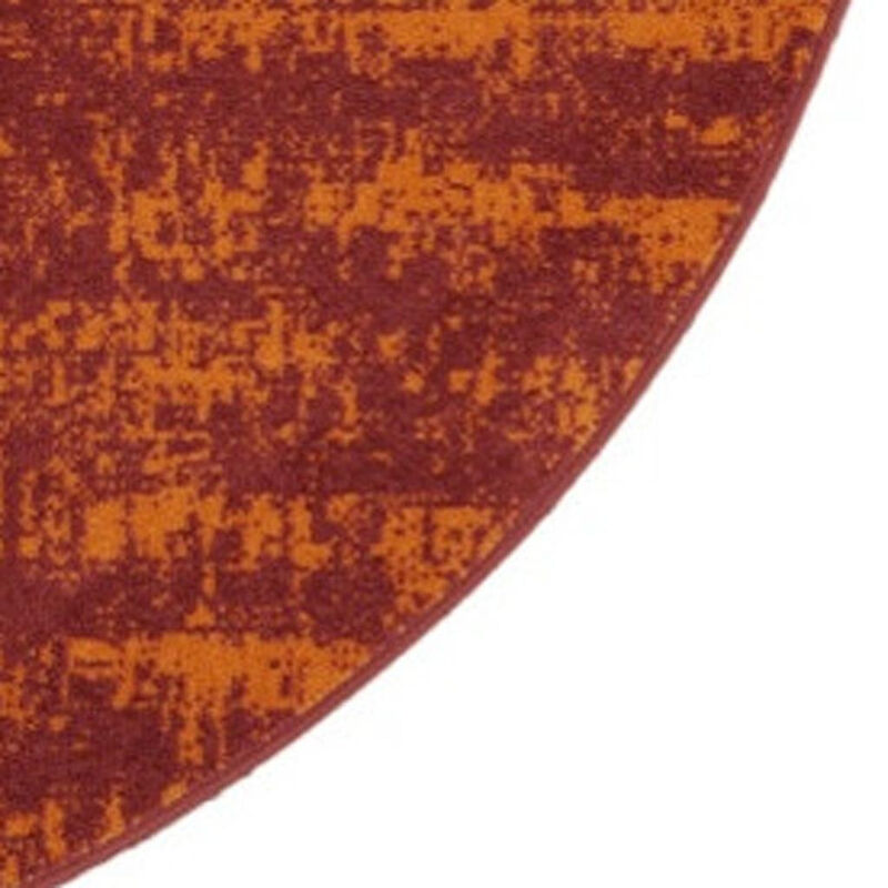 HomeRoots 8' Red And Orange Round Abstract Indoor Outdoor Area Rug image number 2