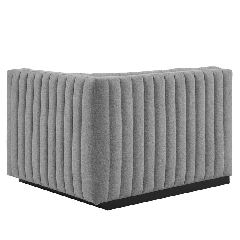 Conjure Channel Tufted Upholstered Fabric Right-Arm Chair image number 3