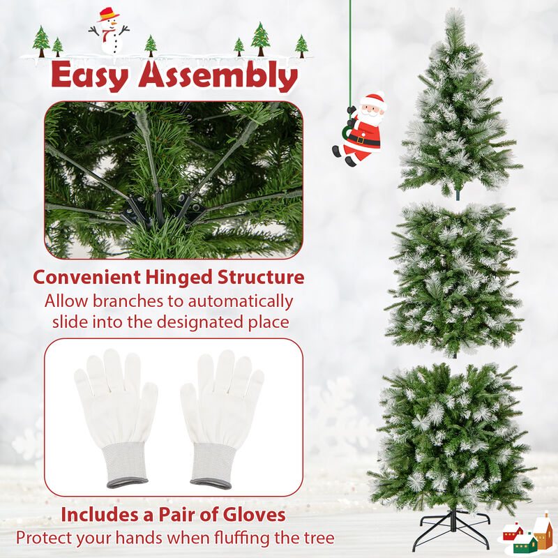 Artificial Holiday Christmas Tree with Warm White LED Lighting