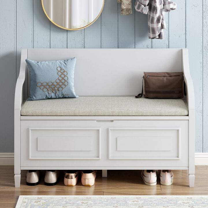 Streamdale Rustic Solid Wood Entryway Bench (Gray/Beige)