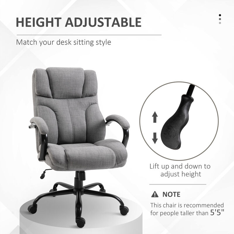 500lbs Indoor Home Gaming Swivel Chair w/ & Height Adjustments, Deep Grey