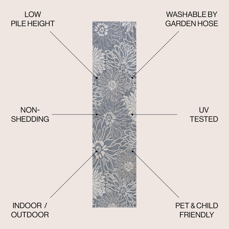 Bahamas Modern All Over Floral Indoor/Outdoor Area Rug