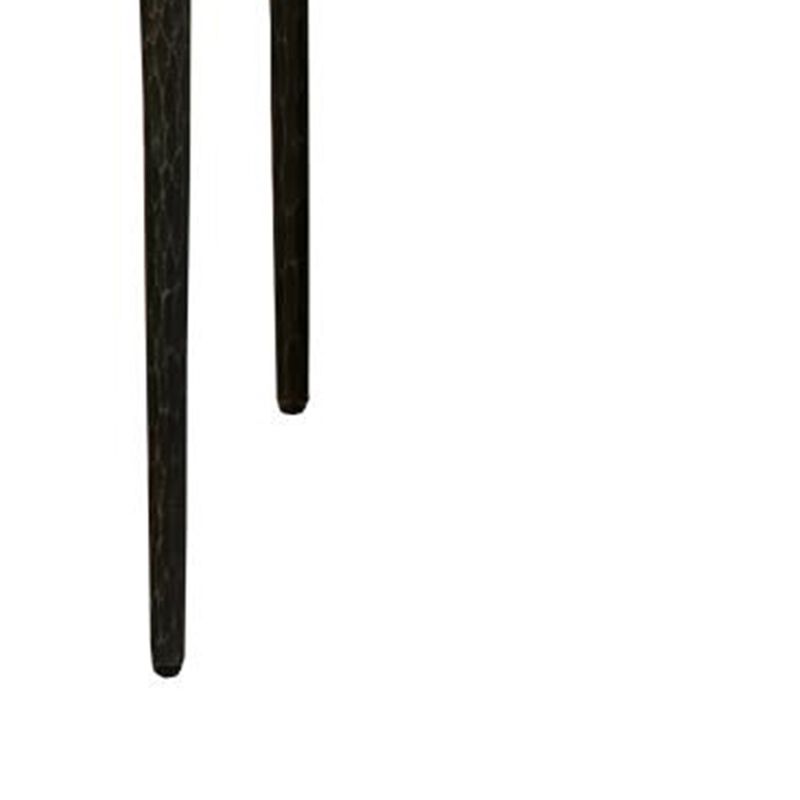 Lemy Coffee Table, 48 Inch Rectangular Brown Top, Black Metal Frame