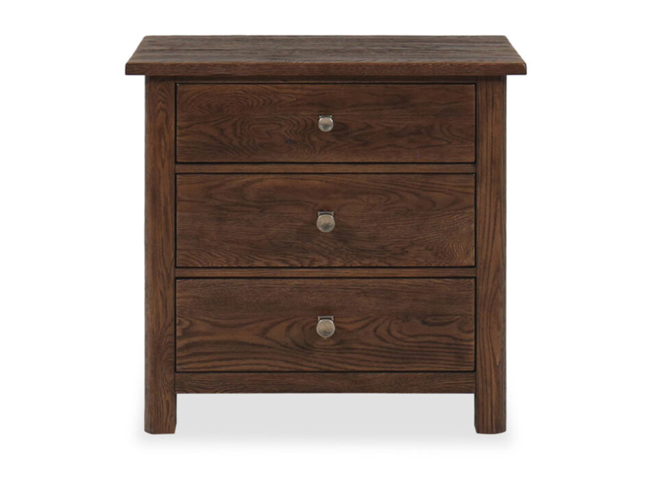 Driftwood Saddle Three-Drawer Nightstand