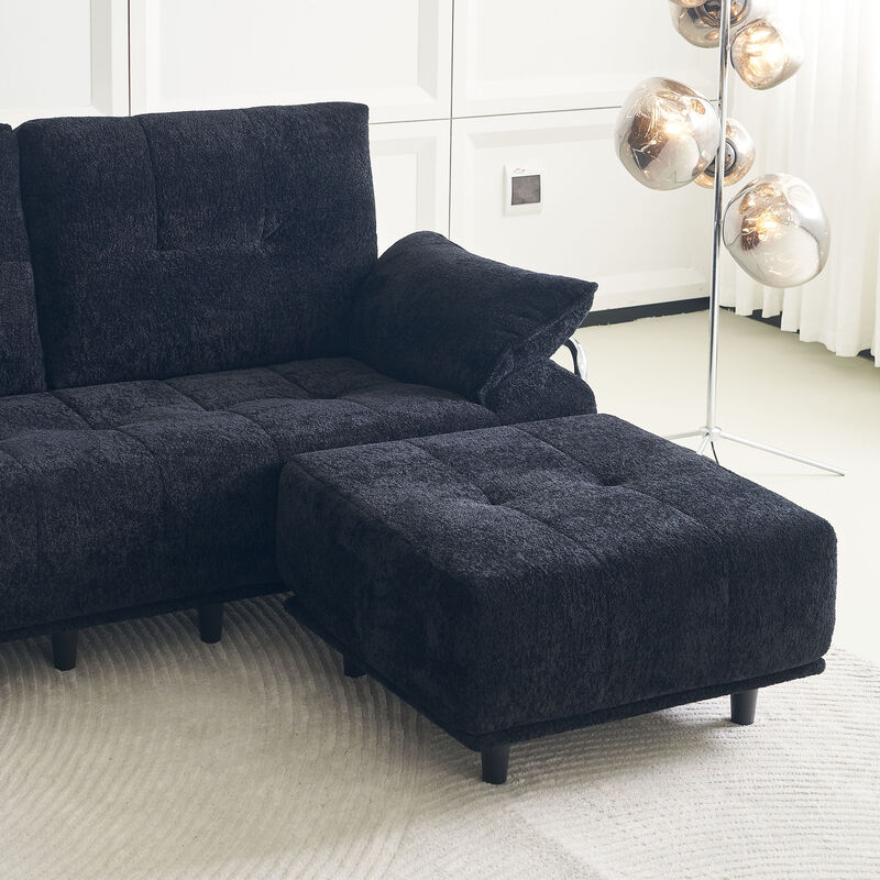 Vindhu 141.73'' Chenille Upholstery Material Modular Sofa image number 8
