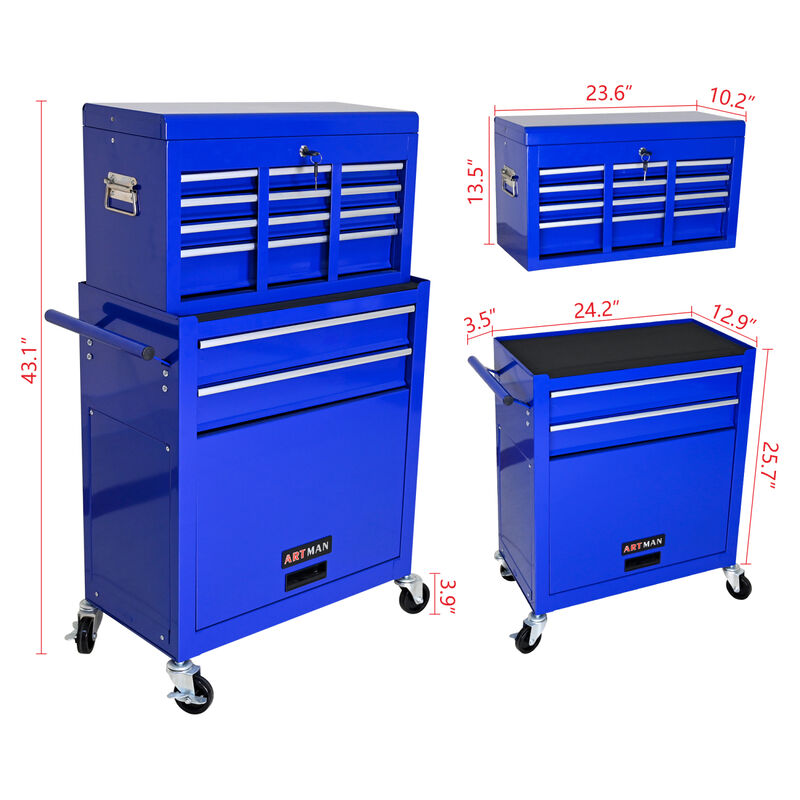 Streamdale 8-Drawer Rolling Tool Chest with Wheels image number 7