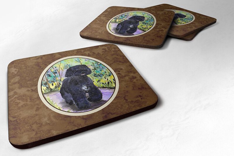 Caroline's Treasures SS8264FC Portuguese Water Dog Foam Coasters (Set of 4), 3.5 H x 3.5 W, Multicolor image number 0