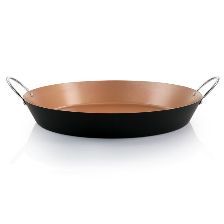Oster Stonefire Carbon Steel Nonstick 16 Inch Paella Pan in Copper