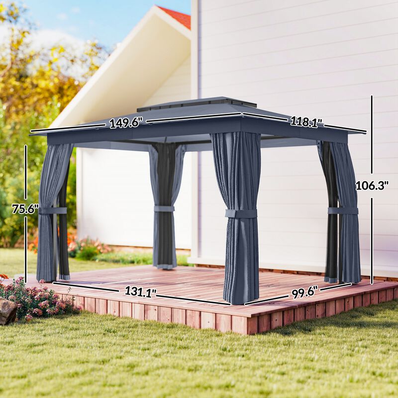 Hivvago Soft Top 10x12 Gazebo Canopy Shelter image number 2