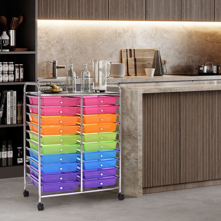 20-Drawer Rolling Utility Cart – Ideal Studio Storage Solution