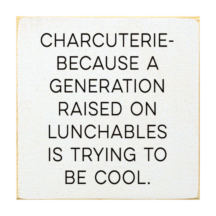 Humorous Charcuterie Wood Wall Sign Funny Kitchen Decor for Food Lovers