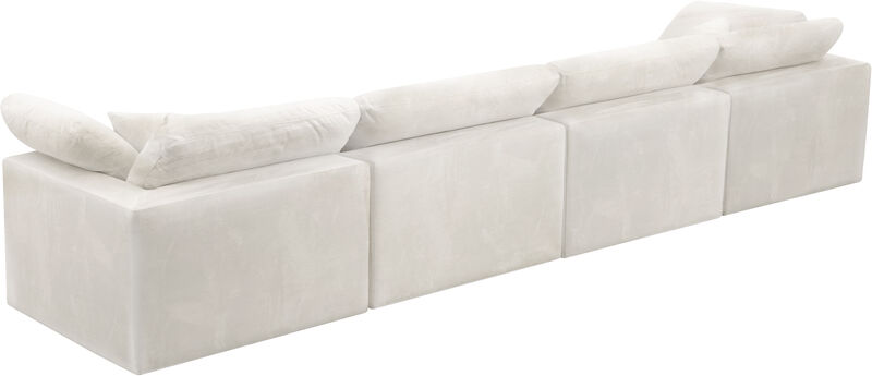 Meridian Furniture Cozy Cream Velvet Comfort Modular Sofa