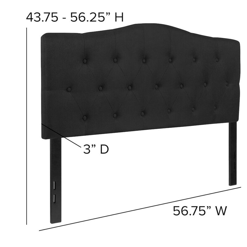 Flash Furniture Tufted Upholstered Full Size Headboard in Black Fabric image number 3