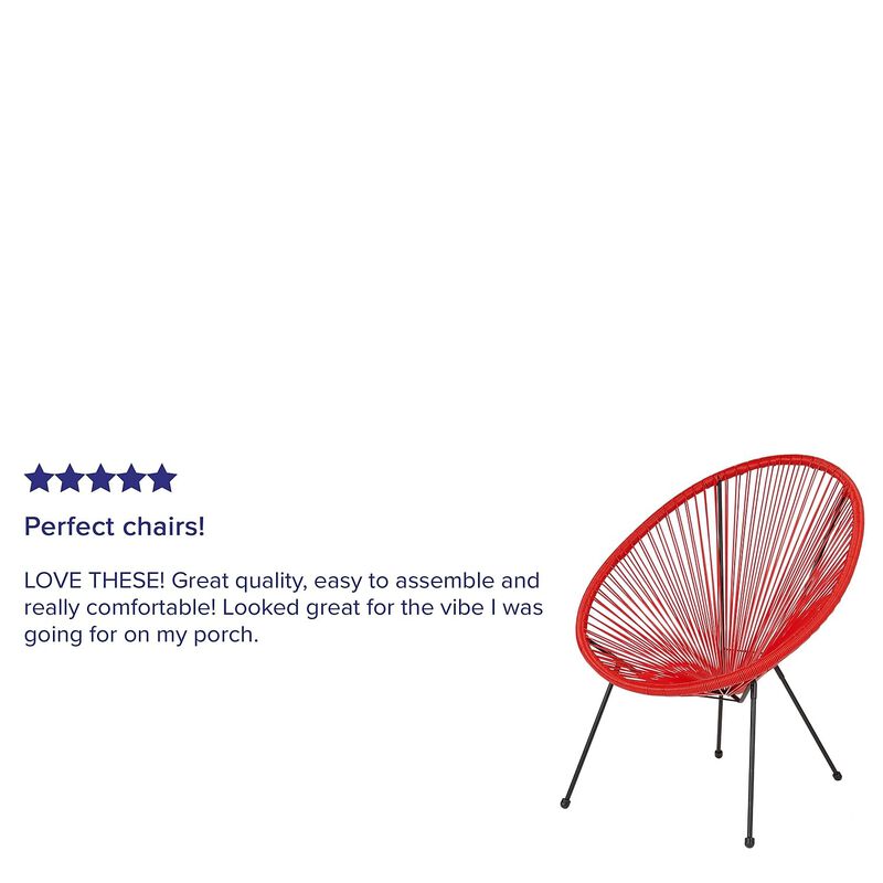 Flash Furniture Valencia Oval Comfort Series Take Ten Red Papasan Lounge Chair