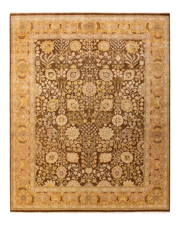 Eclectic, One-of-a-Kind Hand-Knotted Area Rug  - Brown, 7' 10" x 9' 10"