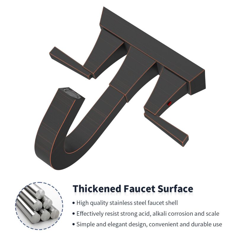 Brushed Nickel Bathroom Sink Faucet, 2-Handle Centerset for Modern Vanity & Durable Design