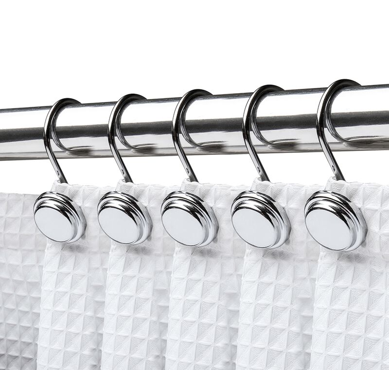 12-Piece Resistant Metal Shower Curtain Hooks image number 1