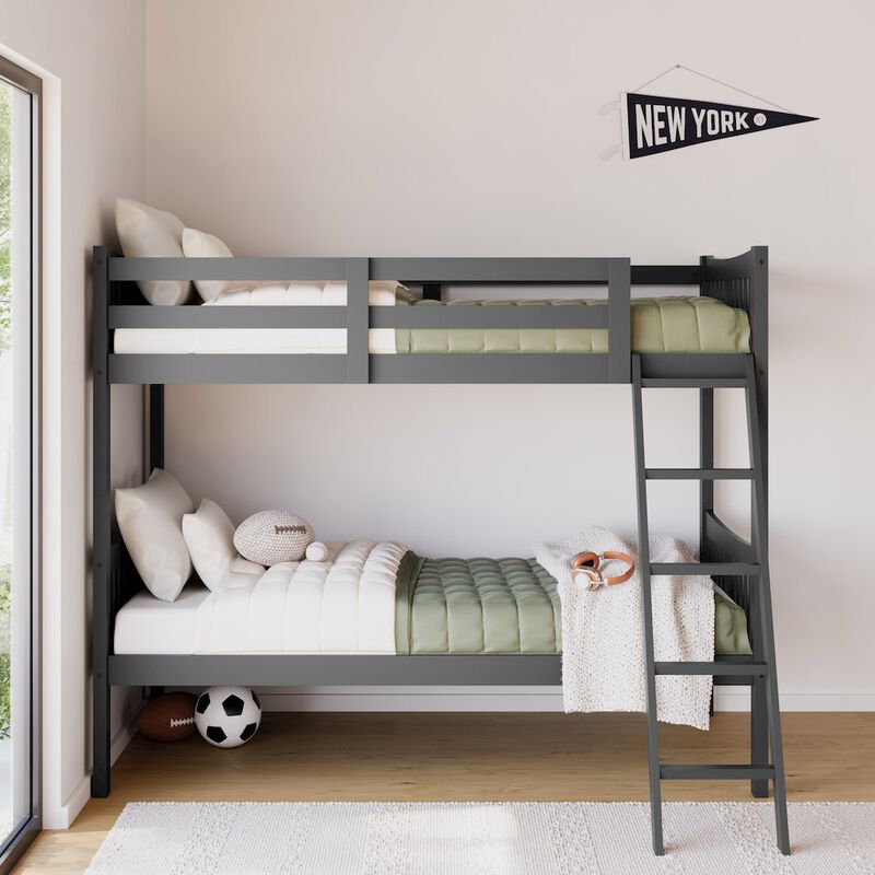 Storkcraft Caribou Twin-over-Twin Bunk Bed (Gray)