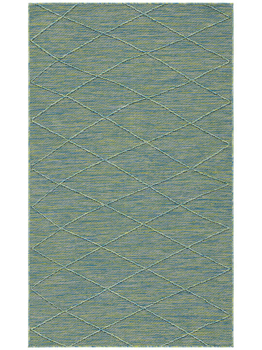 Washable Solutions WSL01 Blue/Green 3' x 5' Rug