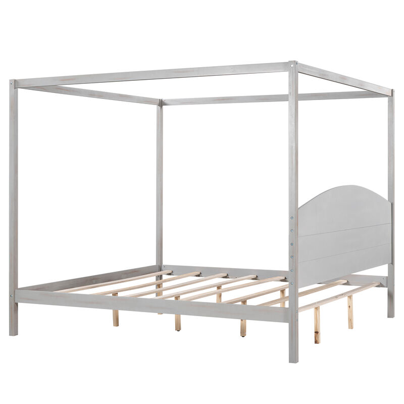 Merax Canopy Platform Bed with Headboard