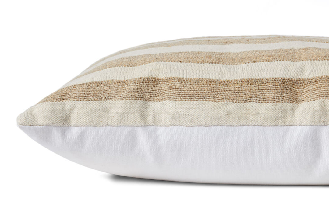 Mira PMH0044 Natural/Ivory 13''x21'' Down Pillow by Magnolia Home by Joanna Gaines x Loloi, Set of Two