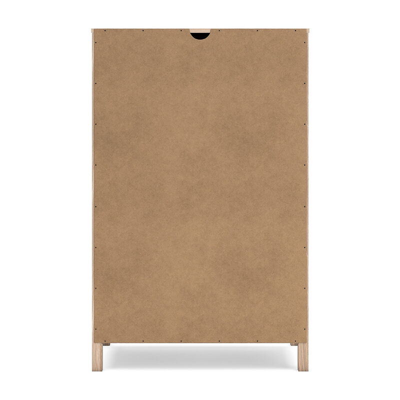 Bette Tall Dresser Chest, 5 Drawers, Light Oak Brown Finish, 60 Inch