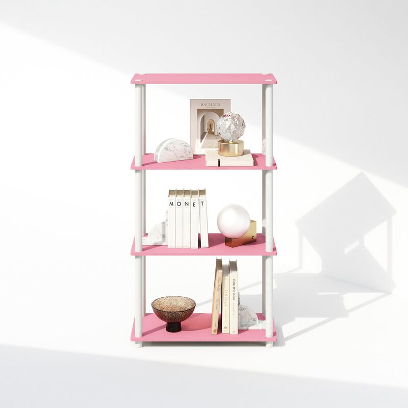 Turn-N-Tube 4-Tier Multipurpose Shelf Display Rack, Shelving Unit, Bookcase