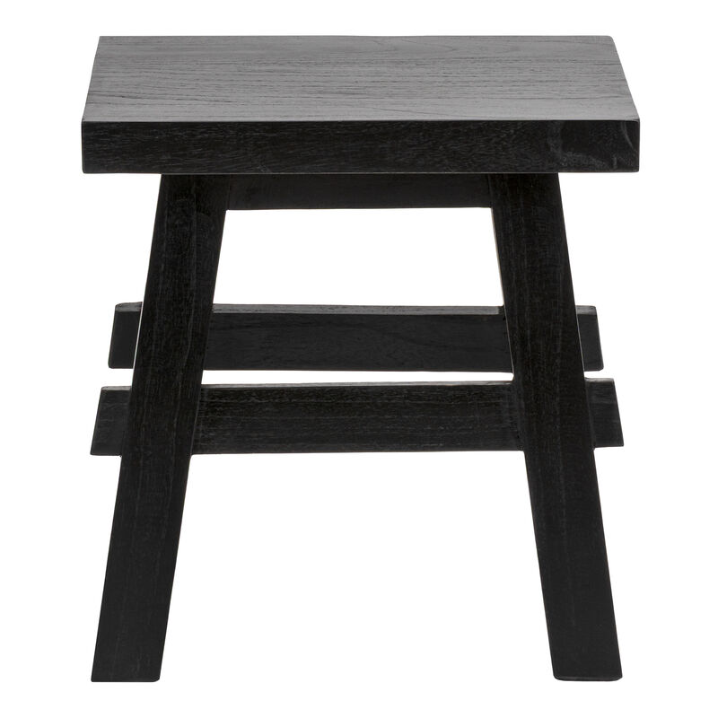 Revine Rustic Farmhouse Solid Mindi Wood Handcrafted Accent Stool image number 8
