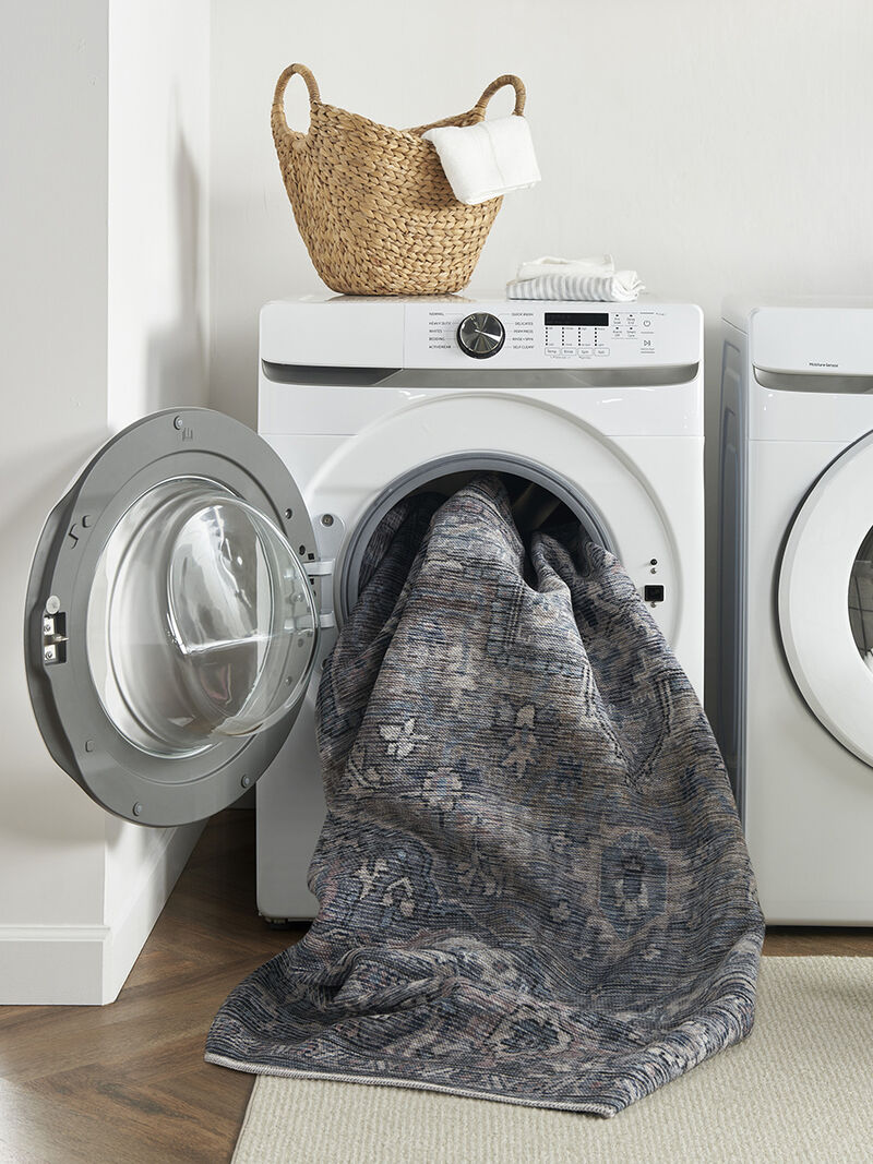 Machine Washable Series 1 SR101 Light Blue/Multicolor 4' x 6' Rug