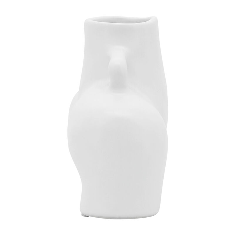 Cer, 6" Half Body Vase, White image number 3