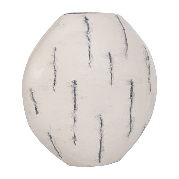 Metal 33" Enameled Round Vase