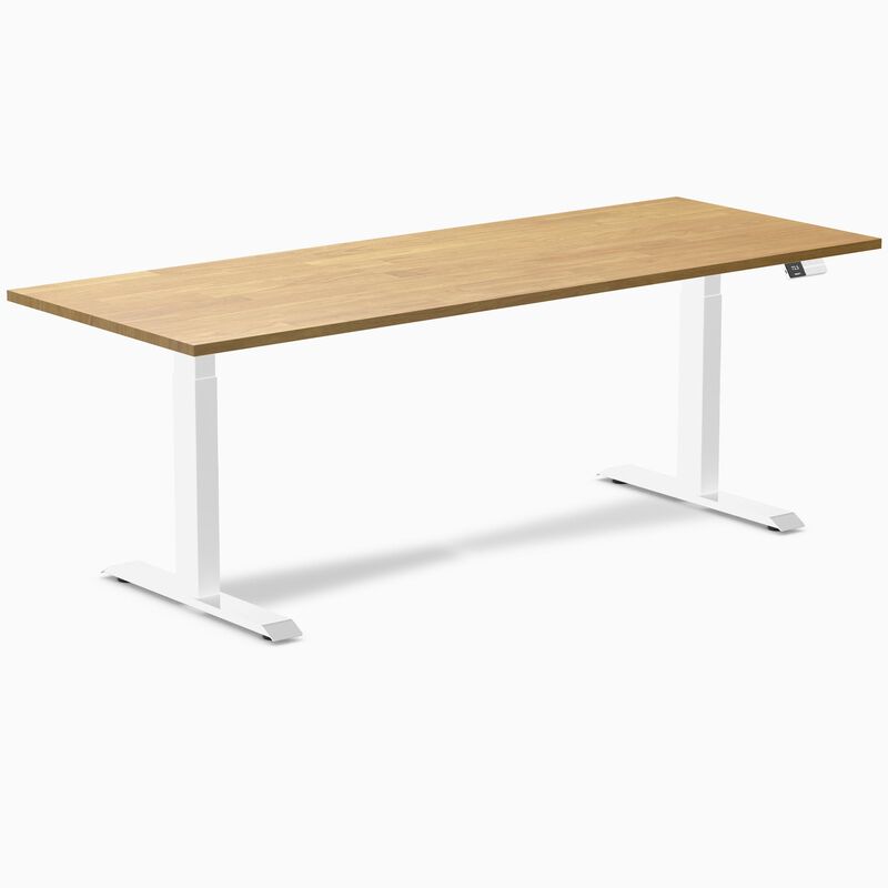 Desky Dual Rubberwood Sit Stand Desk image number 0