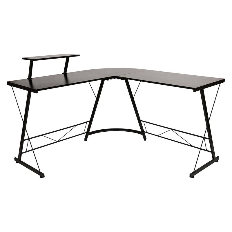 Flash Furniture L-Shaped Desk 71.5" Computer Corner Desk, Black/Black image number 0