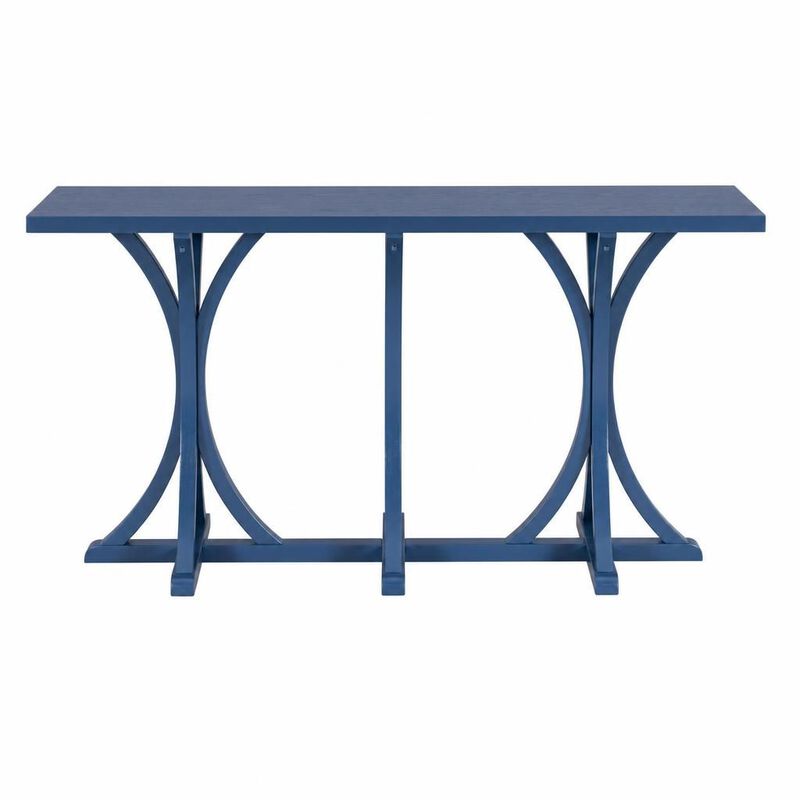GOODSILO 59.8 Inch Farmhouse Wooden Console Table with Spacious Oak Veneer Tabletop for Entryway Living Room Hallway Behind Sofa image number 0