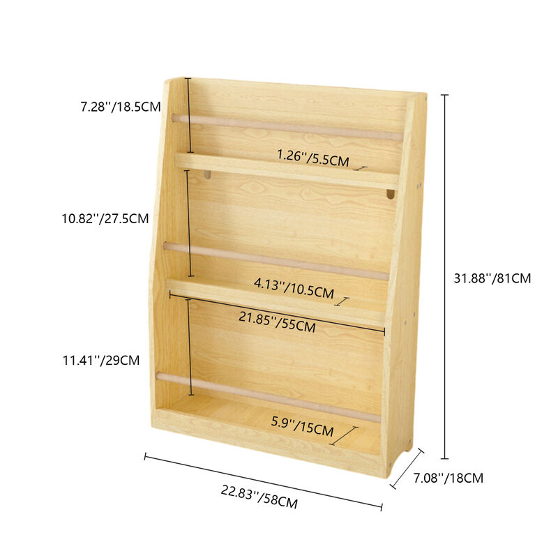 Kids Book Shelf – 3-Tier Book Rack Organizer for Bedroom, Playroom, or School