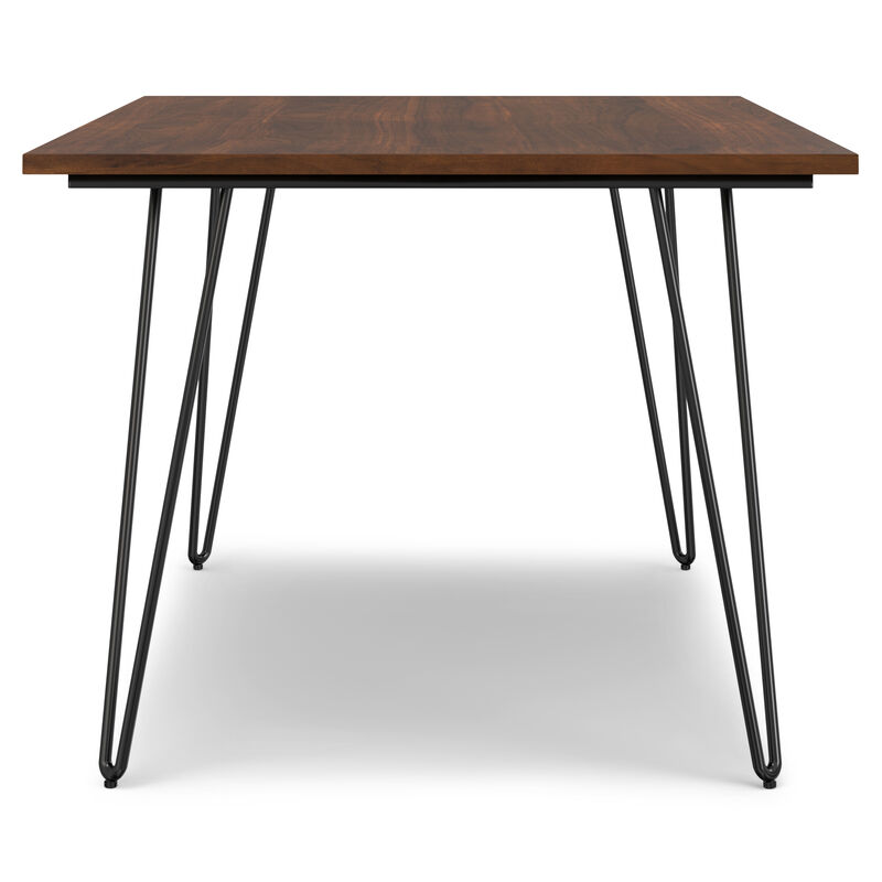 Hunter 66 inch x 40 inch Rectangle Industrial Dining Table in Walnut Veneer