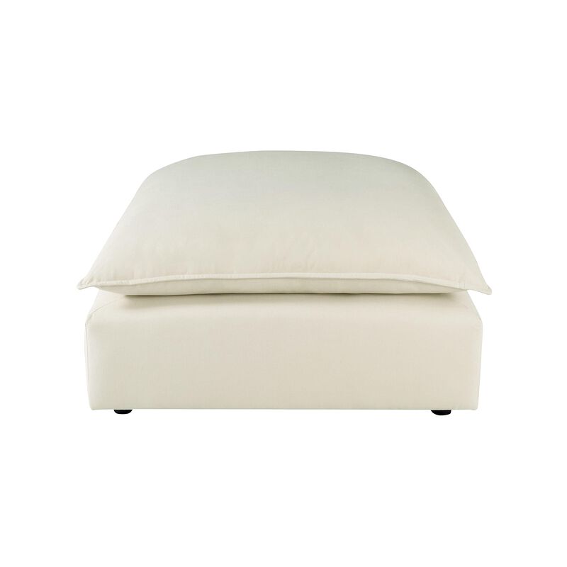 TOV Furniture Cali Natural Upholstered Ottoman in LiveSmart Performance Fabric image number 3