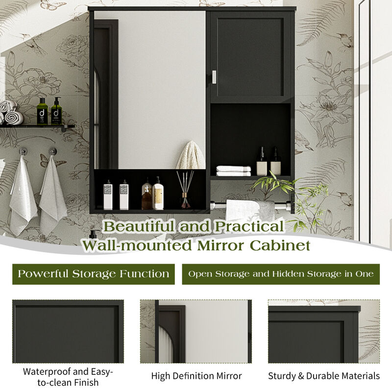 ELEMENT ACE Modern Wall Mounted Bathroom Medicine Cabinet with Adjustable Shelves image number 9