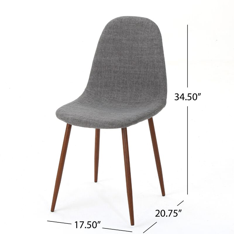 Dining Chair Set of 2, Light Gray Seat and Back Cushion, Brown Metal image number 4