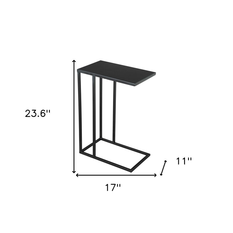 HomeRoots 24" Black Iron Abstract End Table image number 6