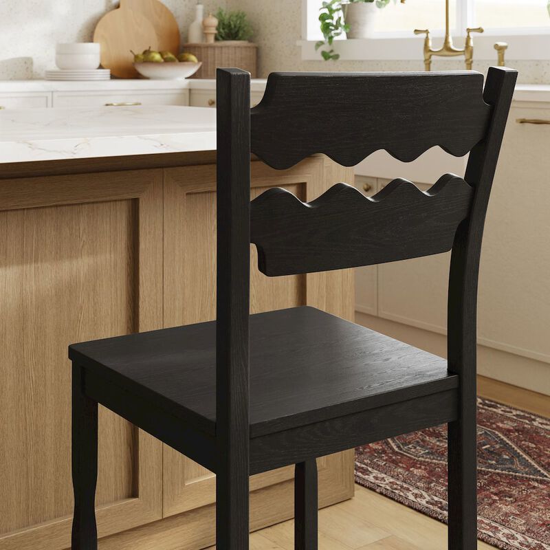 Jax Oak Wood Counter Stool With Wavy Razor Back image number 9