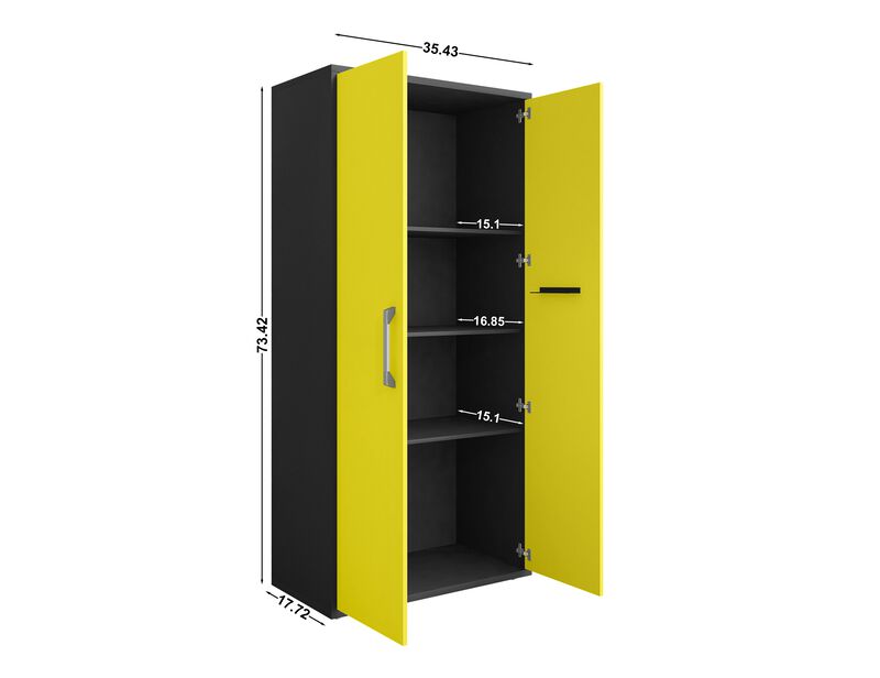 Eiffel Yellow Garage Cabinets (Set of 2)