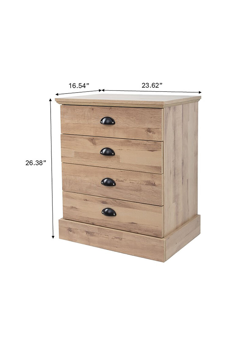 4-Drawer Wood Nightstand