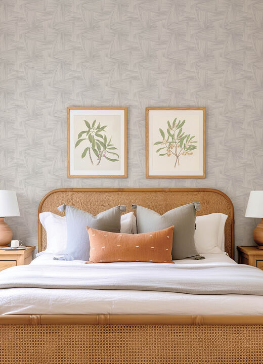 Reid Grey Woven Geometric Wallpaper