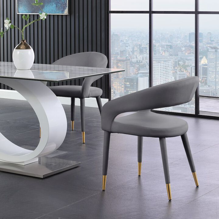 Meridian Furniture Destiny Grey Velvet Dining Chair